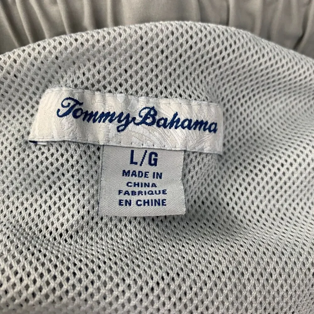 Tommy‎ Bahama Swim Shorts Mens L Large Blue Naples Coast Faded Palm Brief Lined